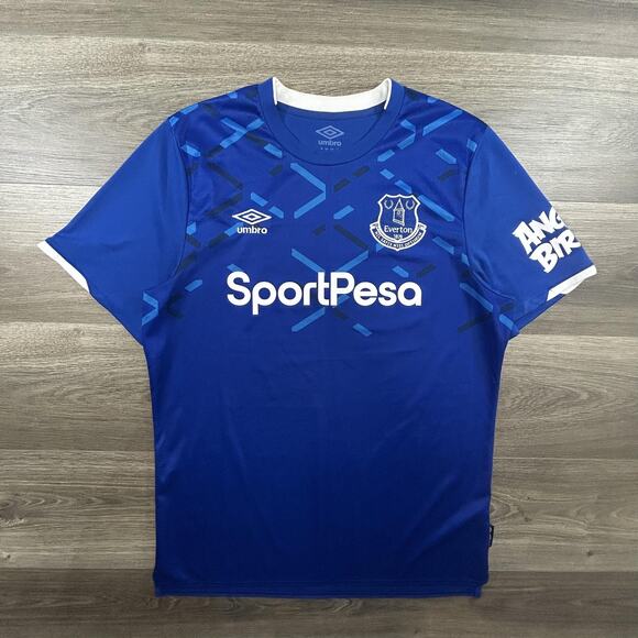 Everton Shirt Mens Large Premier League Soccer Football Umbro SportPesa Angry - Picture 1 of 6